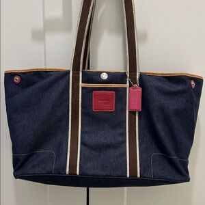 Coach Hampton Blue Denim Weekender Tote